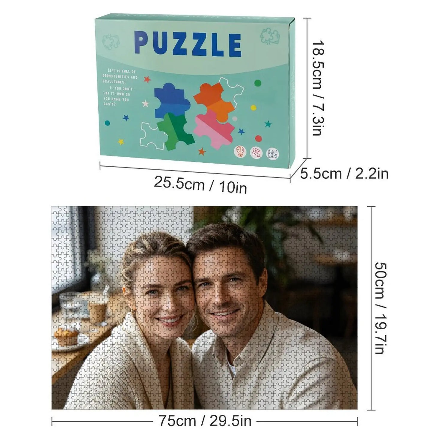 Custom Photo Puzzle - Personalized Wooden Jigsaw Puzzle from Your Picture - Unique Gift for Couples, Anniversary, Family, Birthday