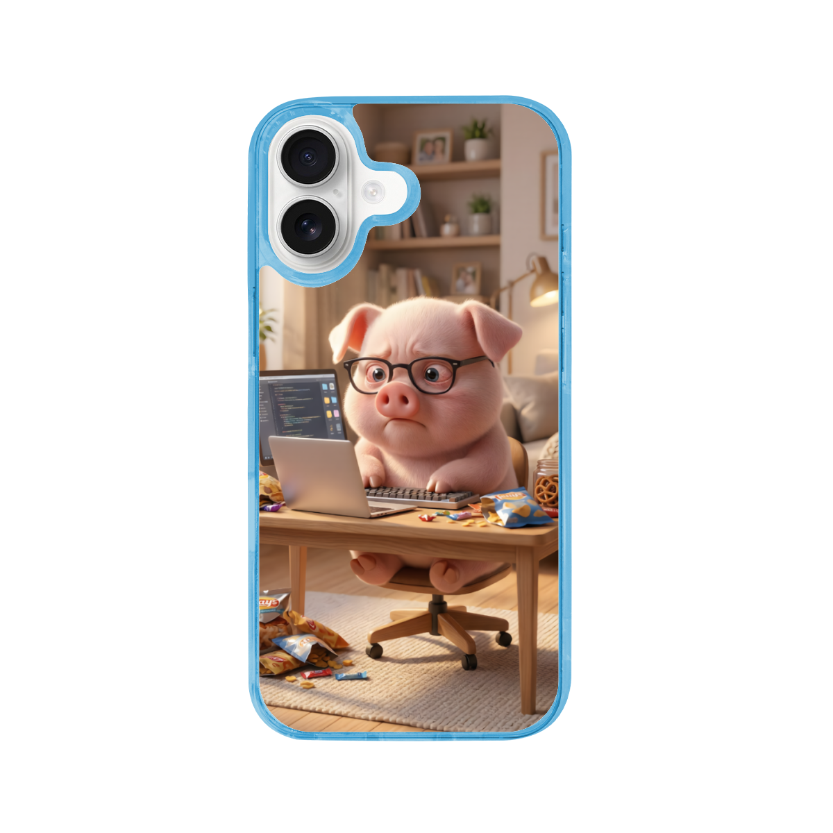 The Overworked Night-Shift Pig Phone Case for iPhone 17